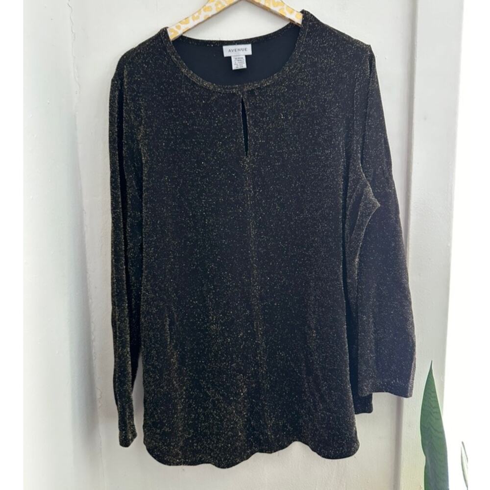 AVENUE Women's Black Sparkle Blouse | Size 18/20